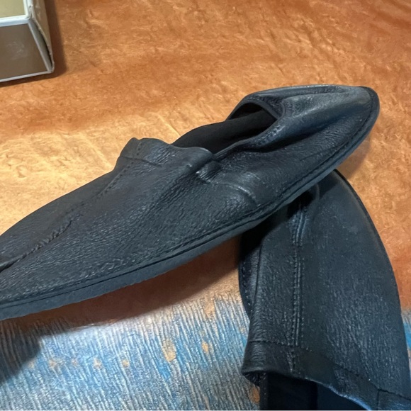 Vintage Ripon Deerskin leather slipper black size 11 made in USA new - Picture 3 of 12